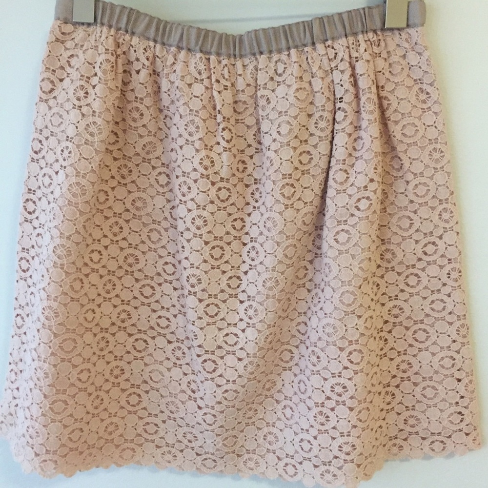 J.Crew Blush Lace Skirt size 8